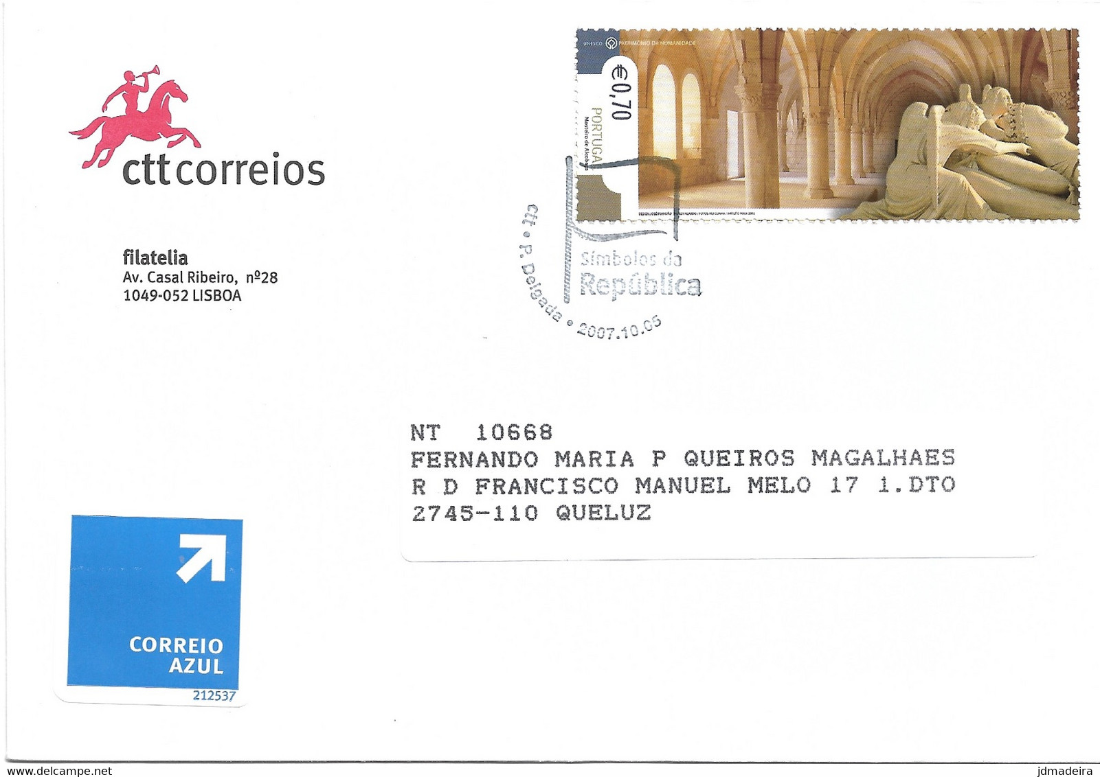 Portugal Cover With Unesco World Heritage Stamp - Briefe U. Dokumente