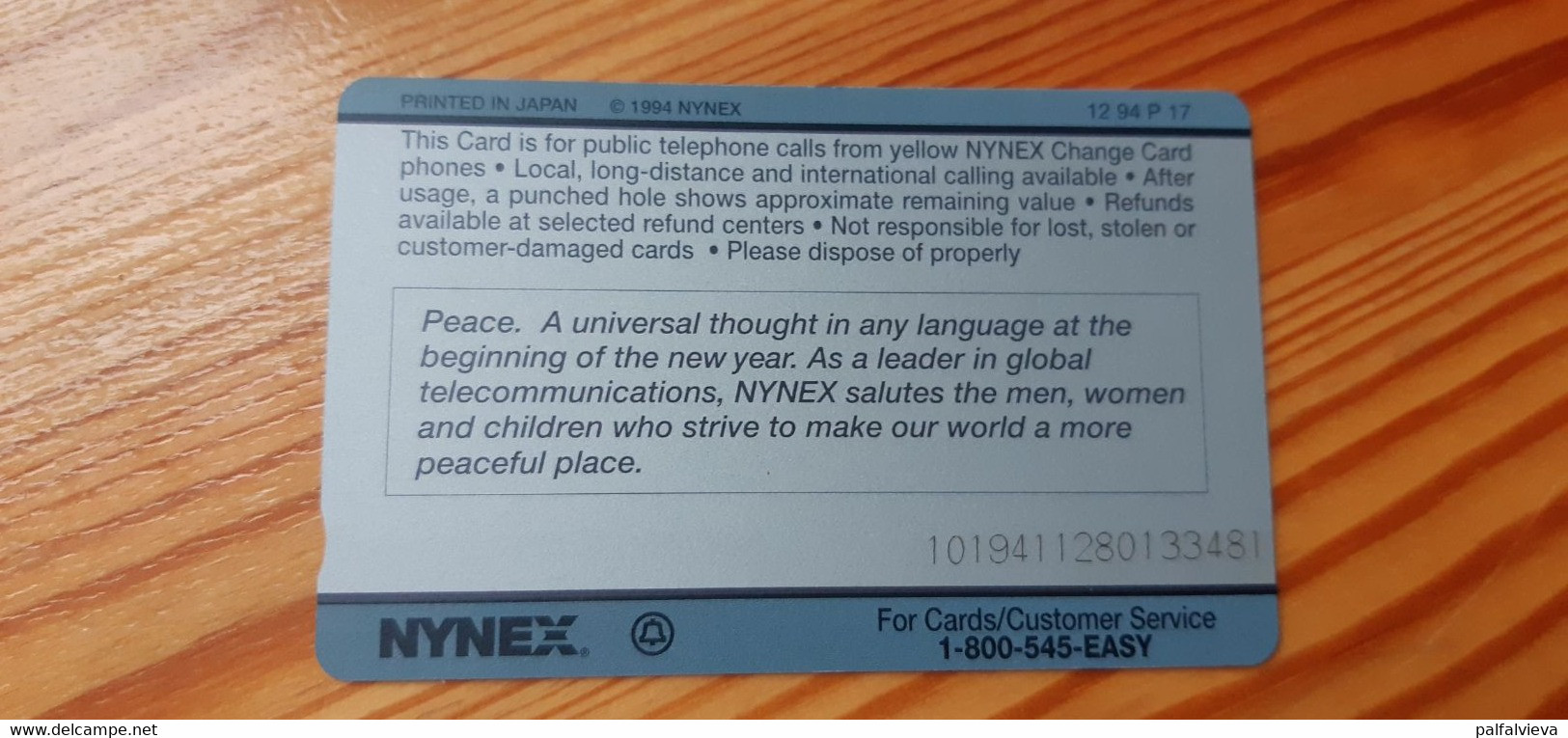 Prepaid Phonecard USA Nynex - Bird - [3] Magnetic Cards