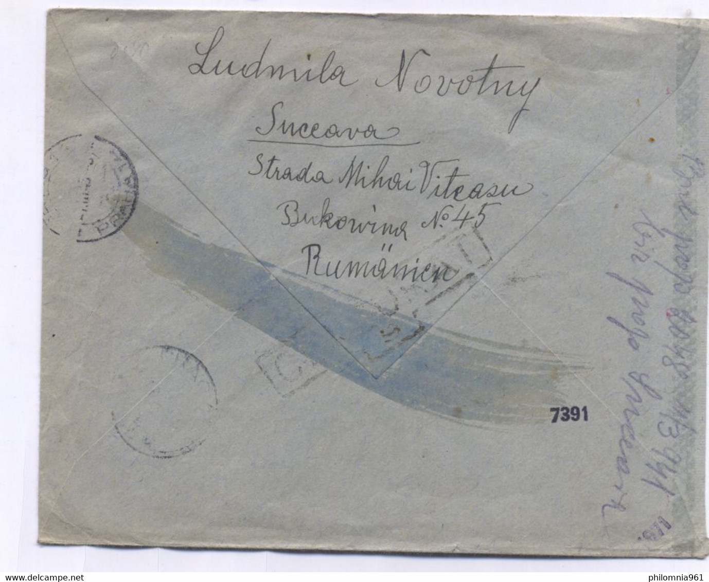 Romania Suceava REGISTERED COVER TO Czechoslovakia 1942 - Lettres 2ème Guerre Mondiale