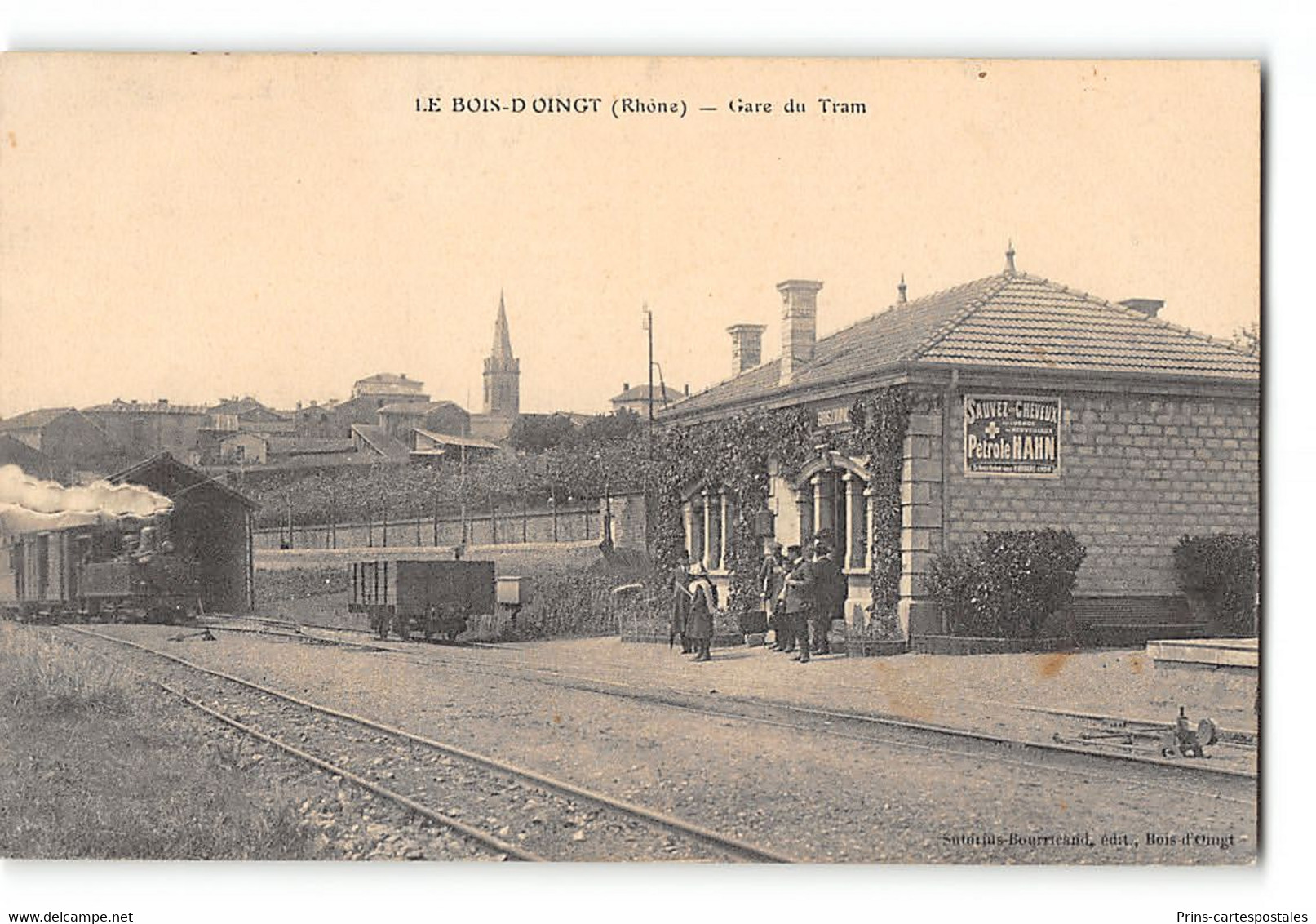 CPA 69 Le Bois D'Oingt La Gare Et Le Train Tramway - Le Bois D'Oingt