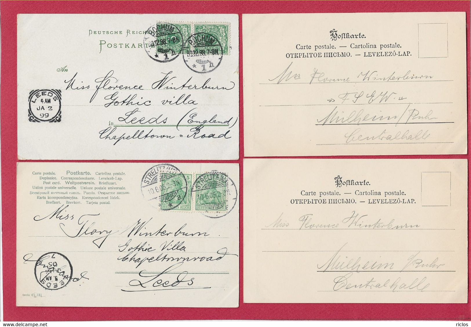 CP ALLEMAGNE - ILLUSTRATEUR  - LOT DE 4 CARTES - 1900-1949