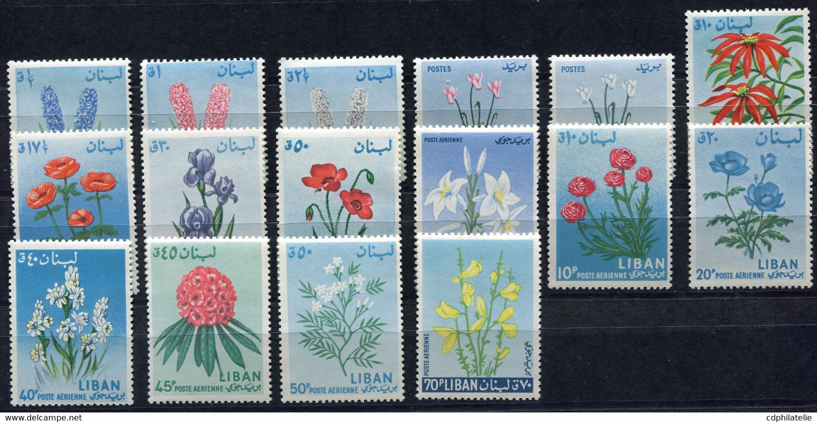 LIBAN N°234 / 244 ** + PA 296 / 302 ** FLEURS DIVERSES - Lebanon