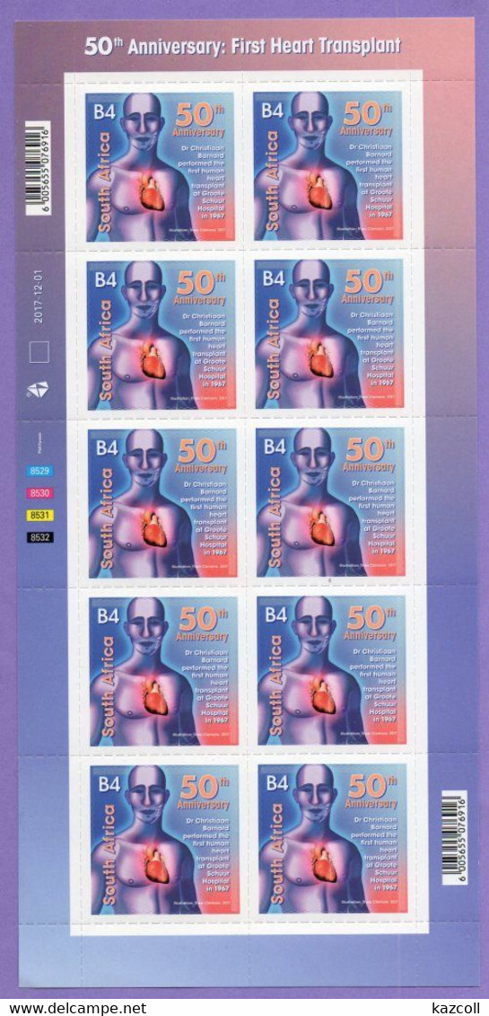 South Africa 2017.   50th Anniversary Of First Heart Transplant. Medicine. MNH - Ongebruikt