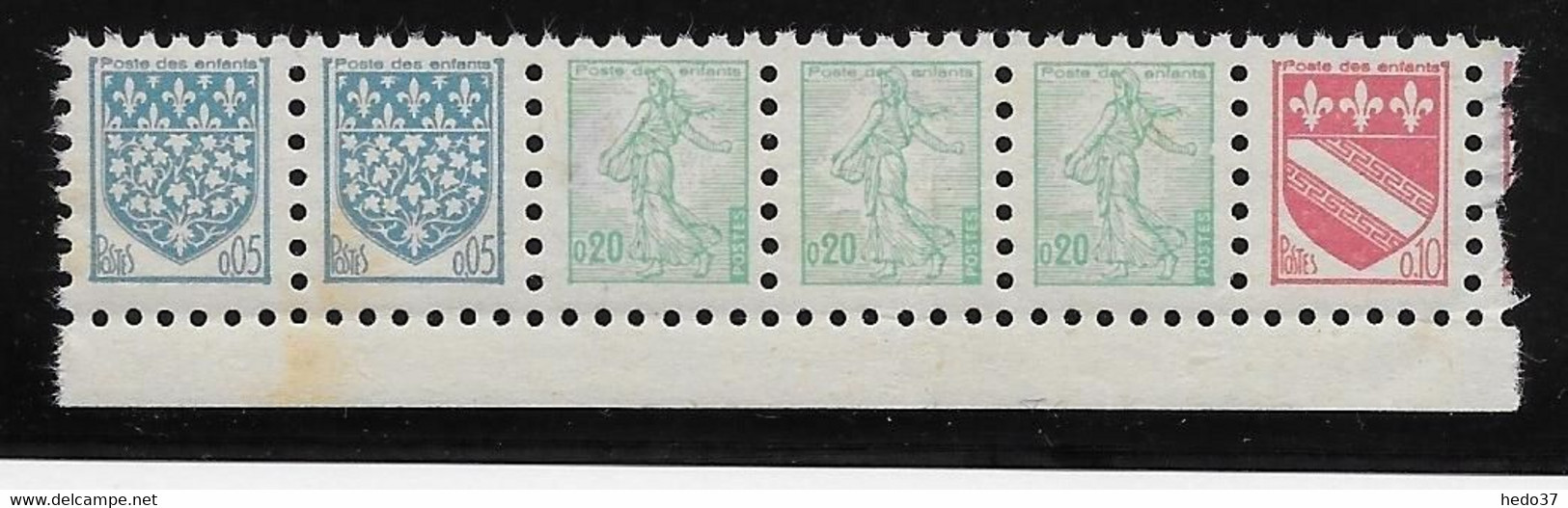 France Vignettes - Poste Enfantine Semeuse N°1233 & Blason - Neuf ** Sans Charnière - Rousseur B/TB - Philatelic Fairs