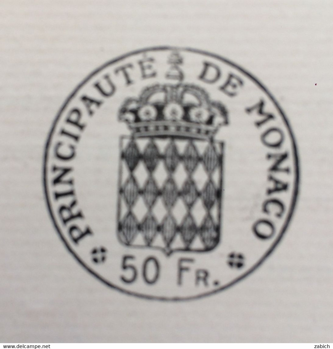 FISCAUX DE MONACO PAPIER TIMBRE 1965 BLASON 50 Fr  FILIGRANE KAINIER III - Fiscaux