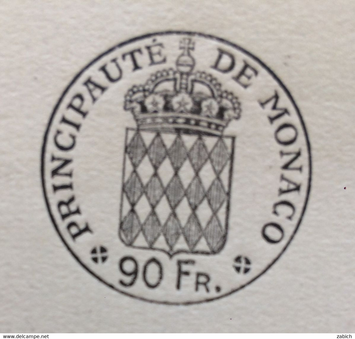 FISCAUX DE MONACO PAPIER TIMBRE 1950  BLASON 90 FR   Filigrane RAINIER III - Steuermarken