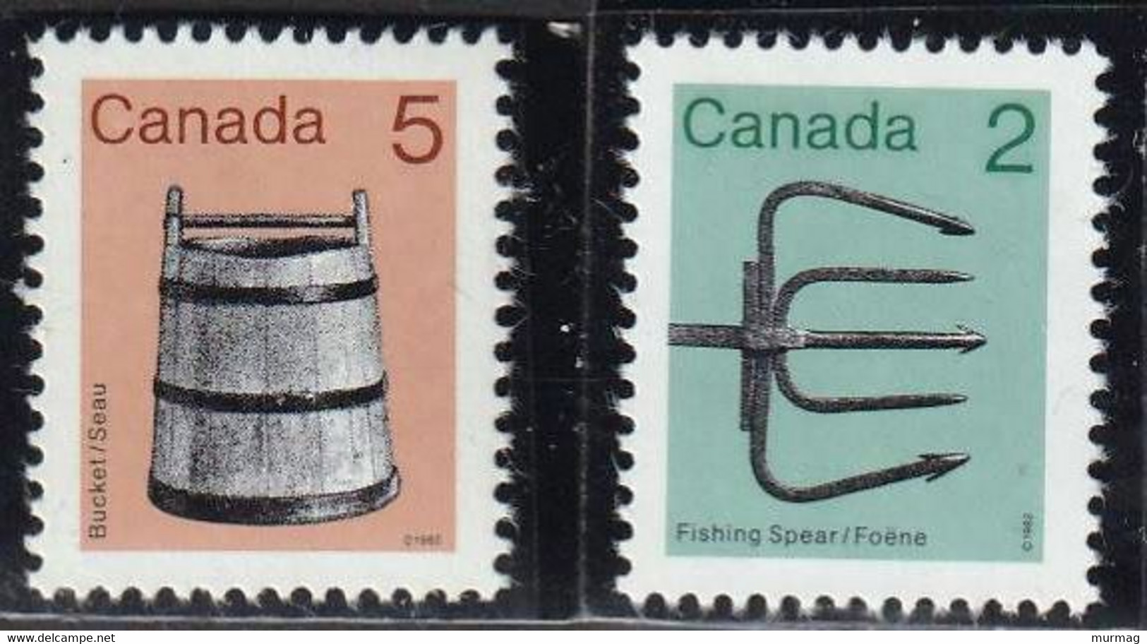 CANADA - Outils, Seau, Foëne - Patins Et Lanterne Sourde - 1982 - Altri & Non Classificati