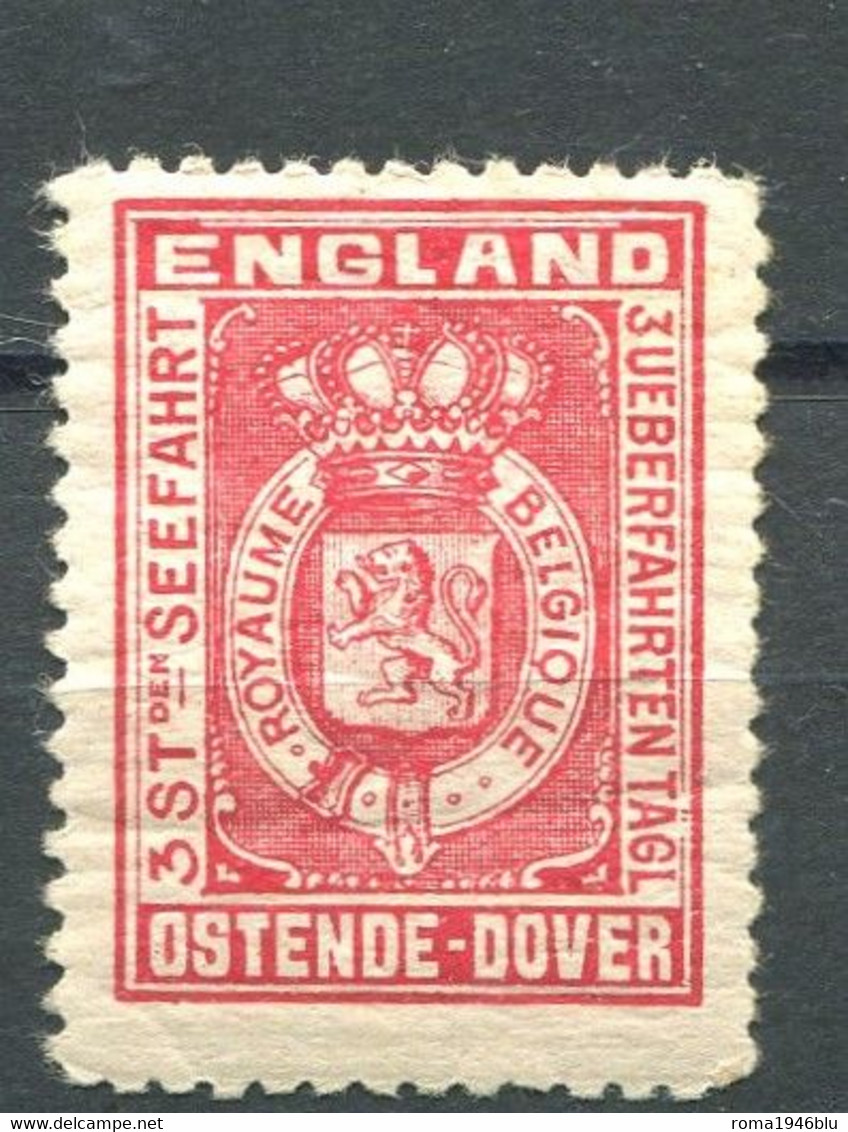 BELGIO 1914 RARO FRANCOBOLLO EMESSO PER SPEDIZIONE MARINA TRA OSTENDA E DOVER ** MNH - Ohne Zuordnung