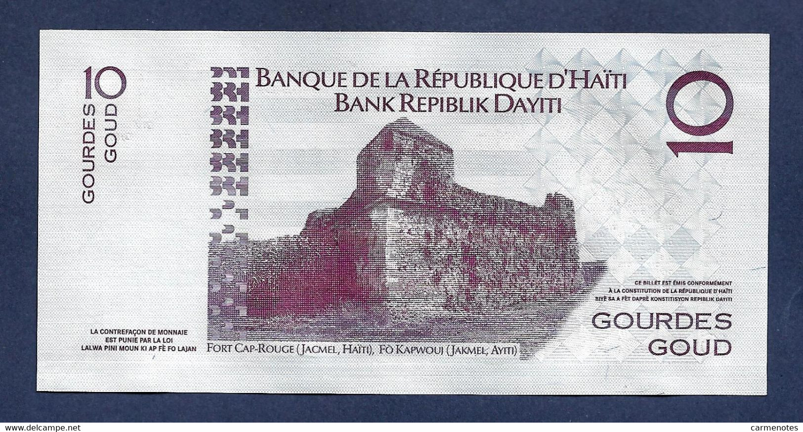 Haiti 10 Gourdes 2004 Replacement P272ar UNC - Haiti