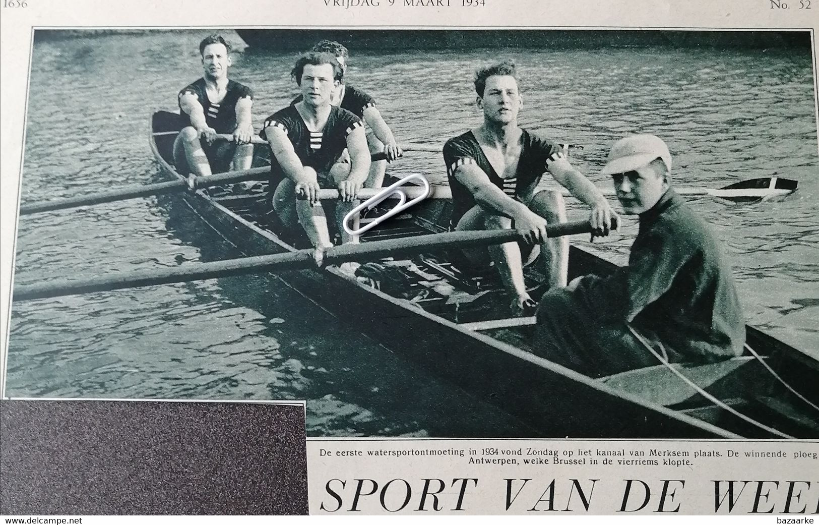 WATERSPORT..1934.. DE PLOEG VAN VAN ANTWERPEN OP HET KANAAL TE MERKSEM - Rowing
