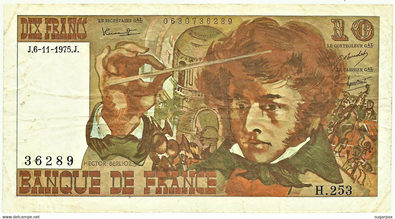 FRANCE - 10 Francs - 06.11.1975 - P 150.b - Serie H.253 - Hector Berlioz - 10 F 1972-1978 ''Berlioz''
