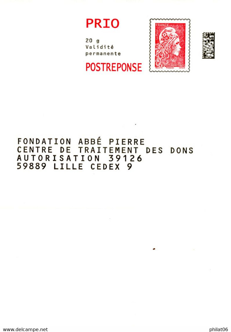 PAP Rep Fondation Abbé Pierre Marianne Engagée ( 260673 PAP199) - PAP: Antwort/Marianne L'Engagée