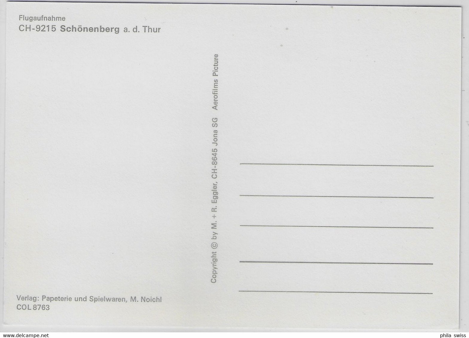 Flugaufnahme Schönenberg A. D. Thur - Sonstige & Ohne Zuordnung