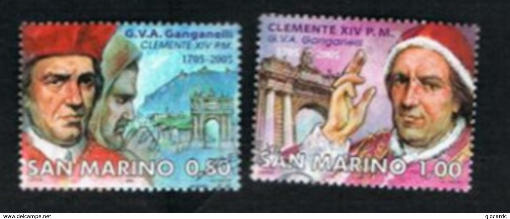 SAN MARINO      2005   PAPA CLEMENTE XIV (COMPLET SET OF 2)  -    USED - Gebruikt