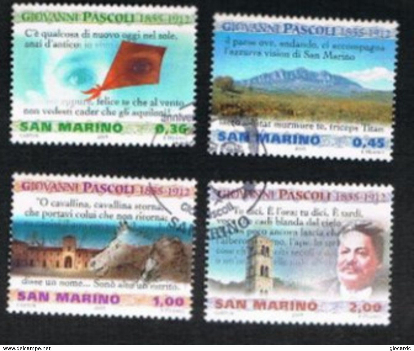 SAN MARINO      2005  GIOVANNI PASCOLI (COMPLET SET OF 4)  - USED - Gebruikt