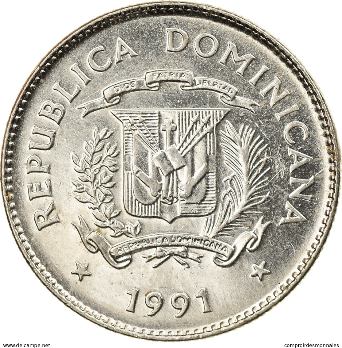 Monnaie, Dominican Republic, 10 Centavos, 1991, SUP, Nickel Clad Steel, KM:70 - Dominicana