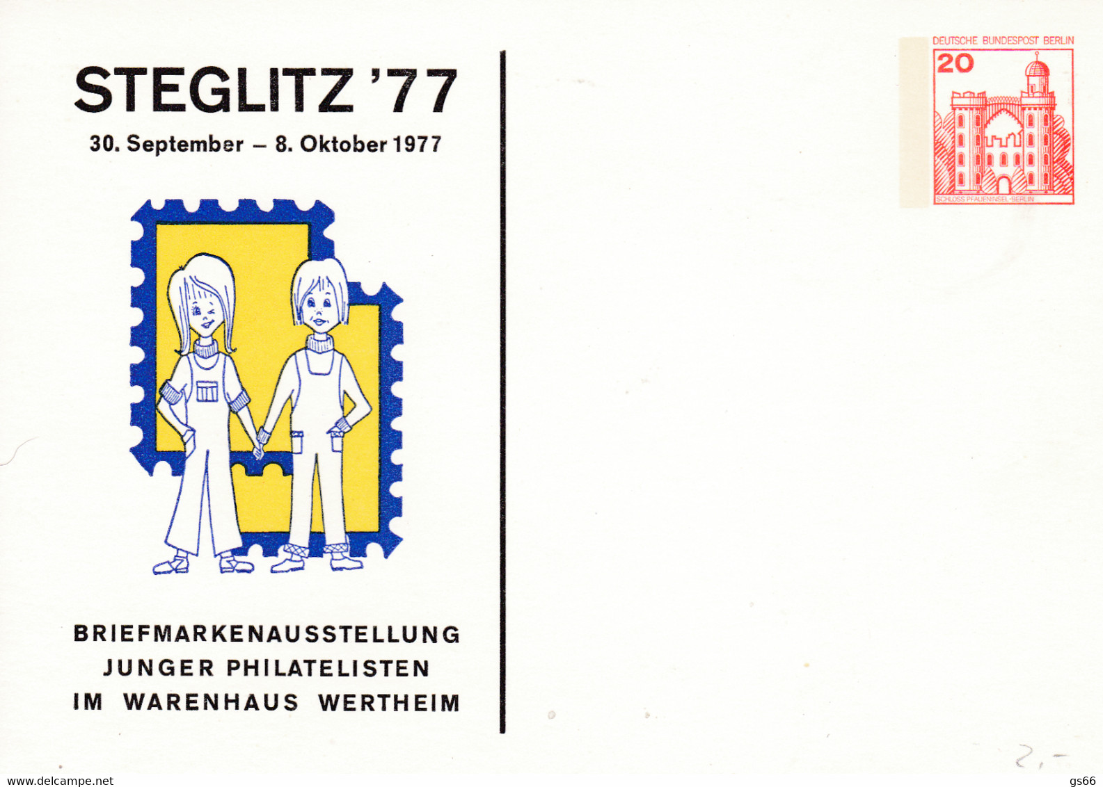 Berlin, PP 076 D1/002, BuSchl 20,  STEGLITZ 77 - Cartes Postales Privées - Neuves