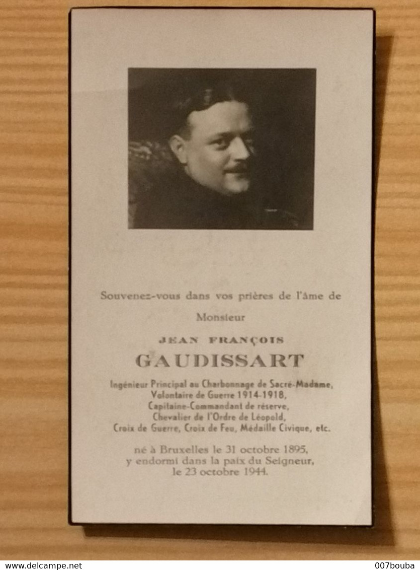 Jean-François Gaudissart / Bruxelles 1895 - 1944 - Obituary Notices