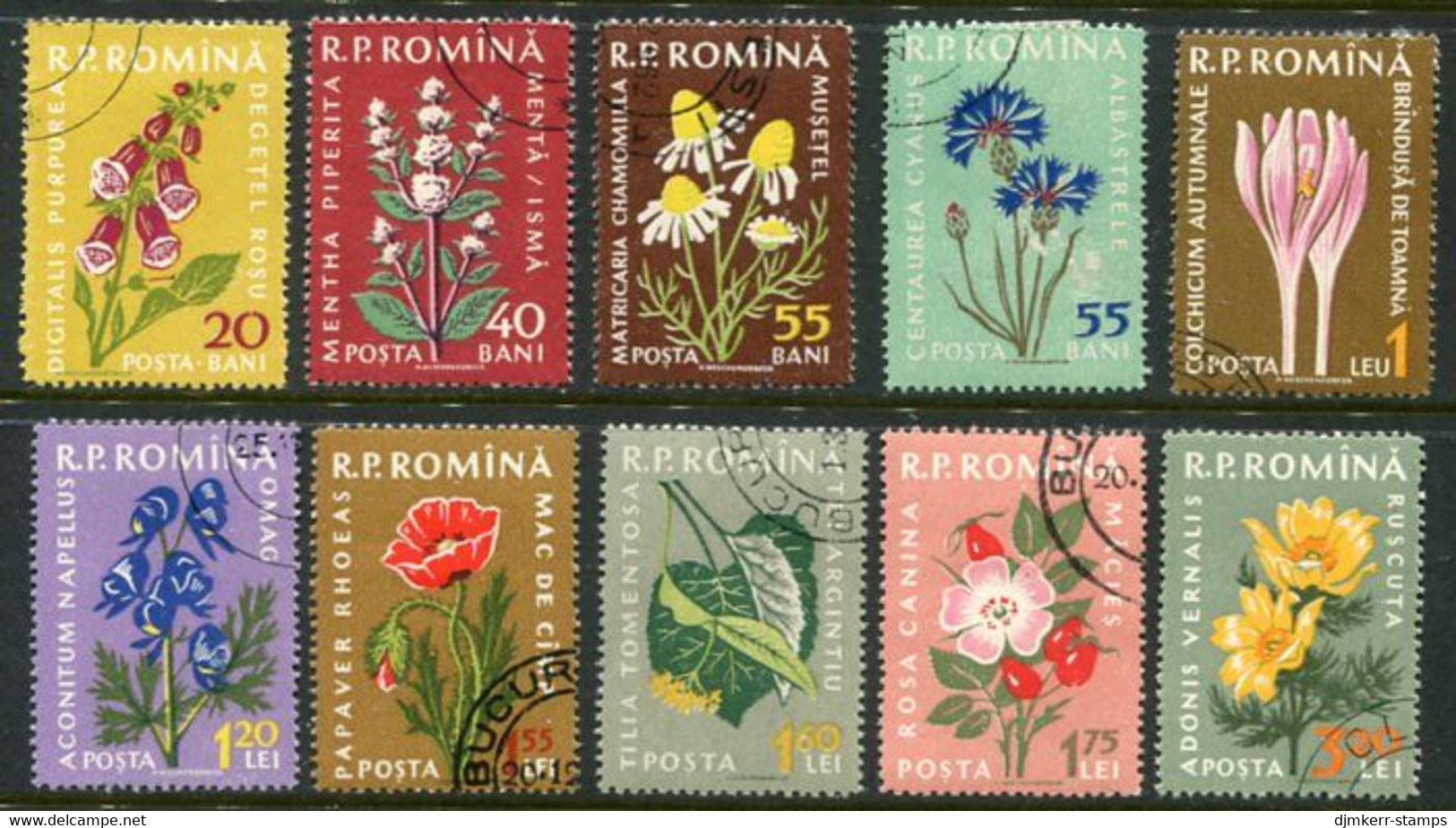 ROMANIA 1959 Native Flora Used.  Michel 1814-23 - Gebraucht