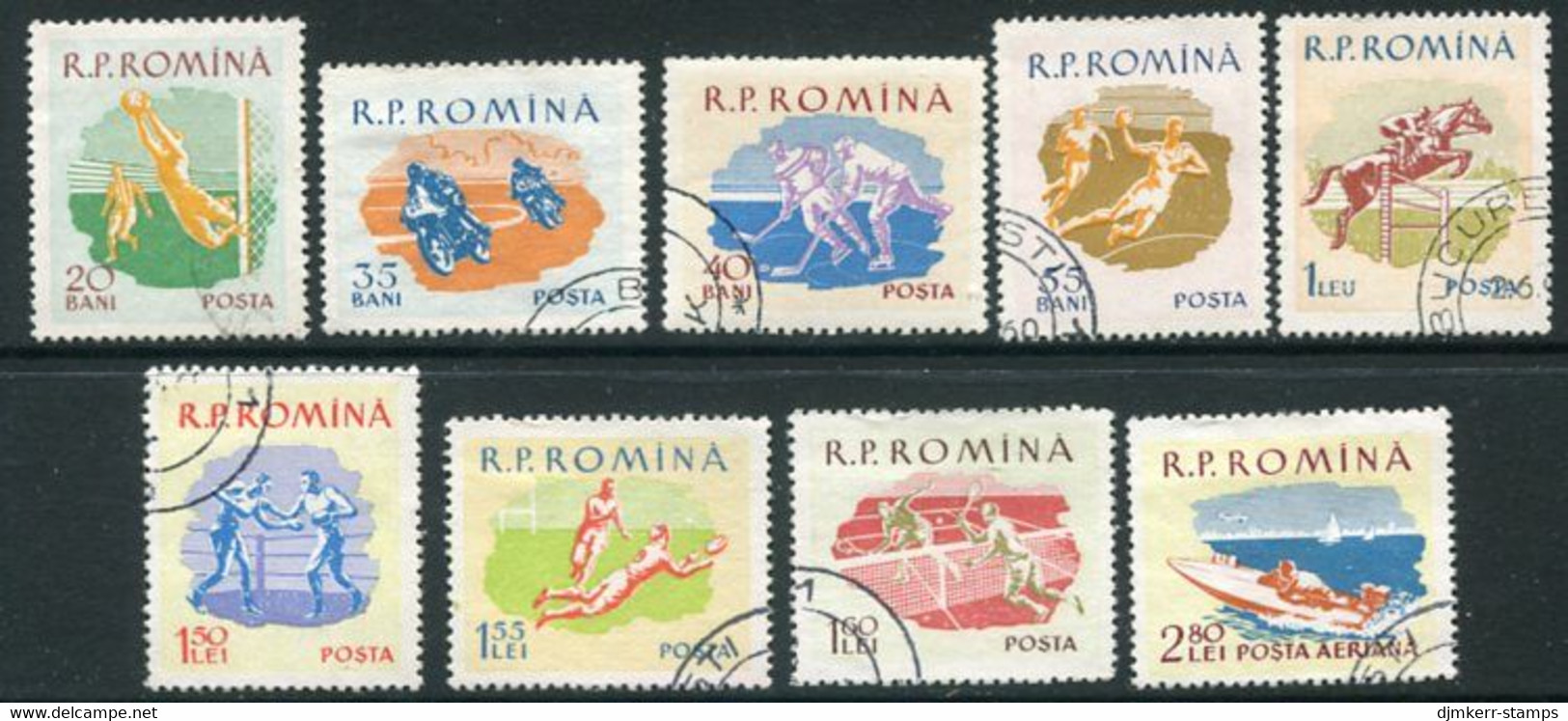 ROMANIA 1959 Sport Used.  Michel 1802-10 - Used Stamps