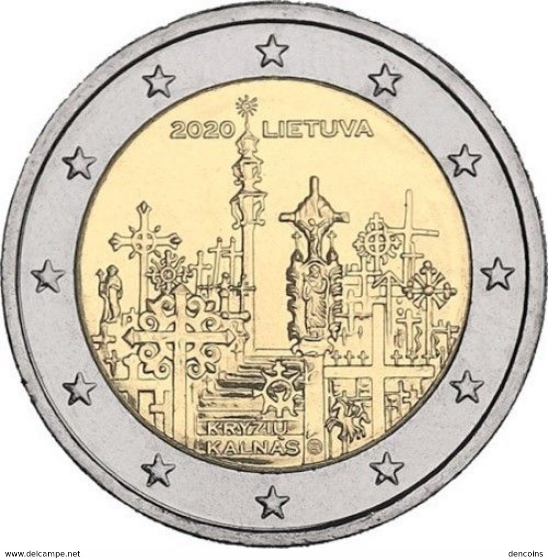 2 Euro LITUANIA 2020 LA COLINA DE LAS CRUCES - LITHUANIA - NUEVA - SIN CIRCULAR - NEUF - NEW 2€ - Lituanie