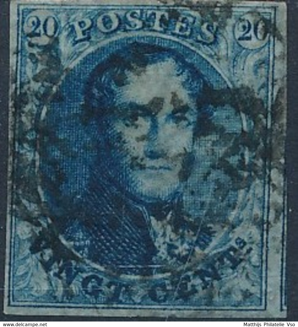 [O SUP] N° 4, 20c Bleu Foncé, Ppaier Pelure. Bien Margé - Cote: 70€ - 1849-1850 Medallones (3/5)