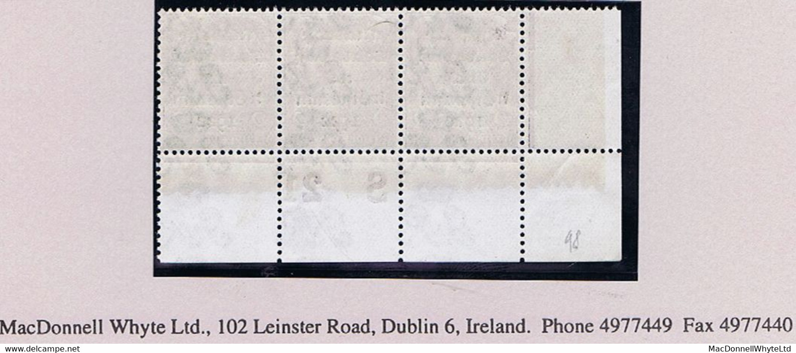 Ireland 1922 Dollard Rialtas Black Ovpt 3d Control S21 Perf Corner Strip Of 3 Mint Unmounted Never Hinged - Ungebraucht