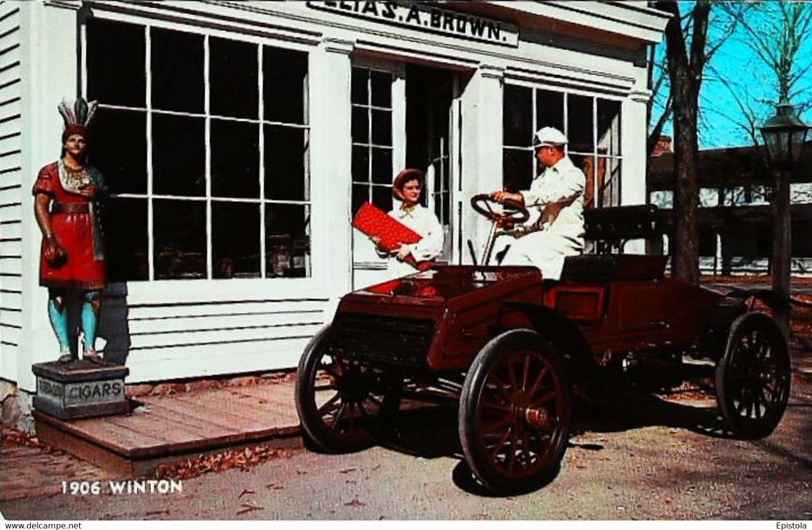 ► Automobile Vintage  1906  ELIA'S A BROWN SHOP  - WINTON California  (Litho USA) - American Roadside