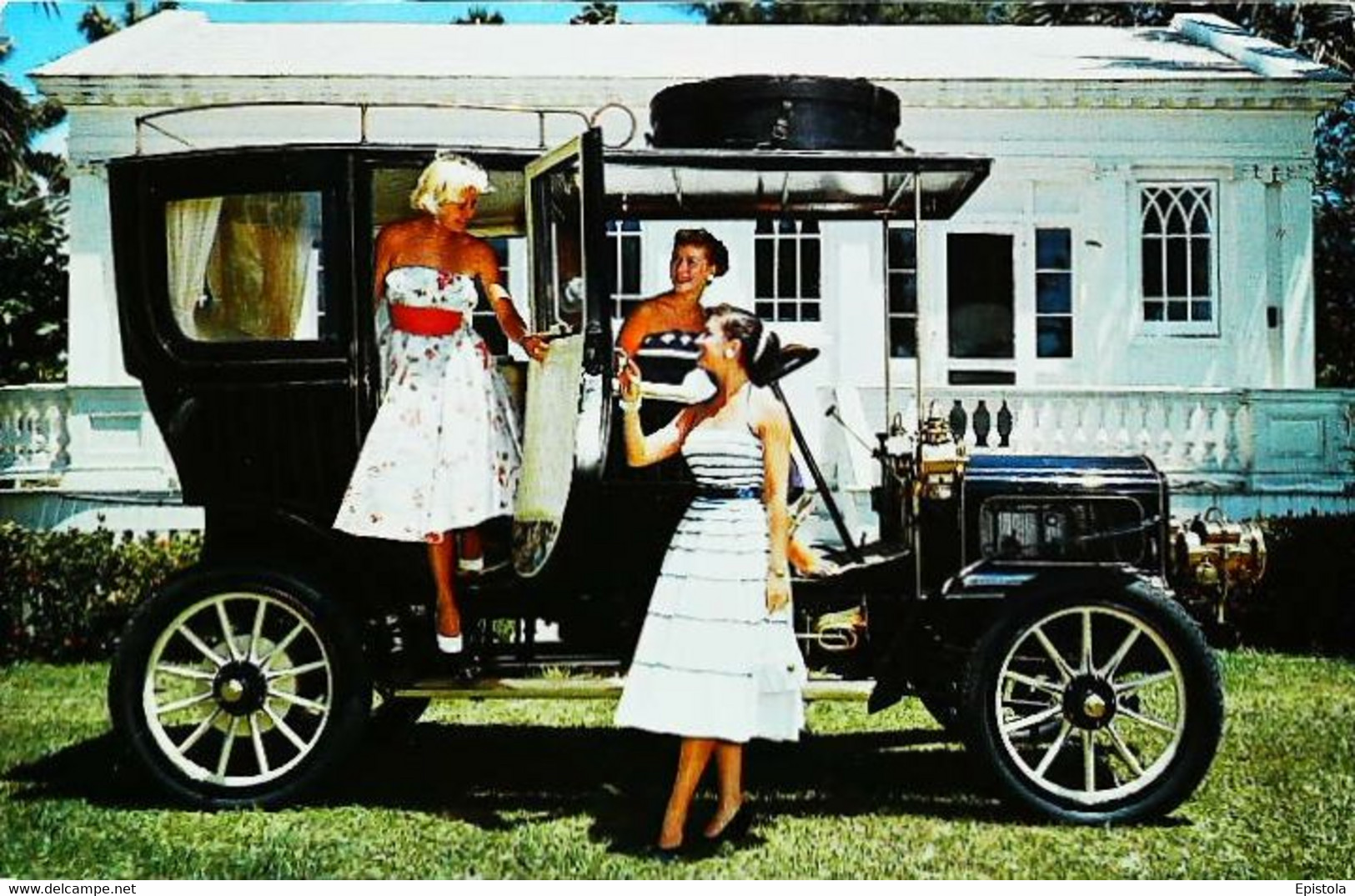 ► Automobile Vintage  1905 WHITE STEAMER "HATBOX" Voiture à Vapeur   - South Plam Beach (Florida) - American Roadside