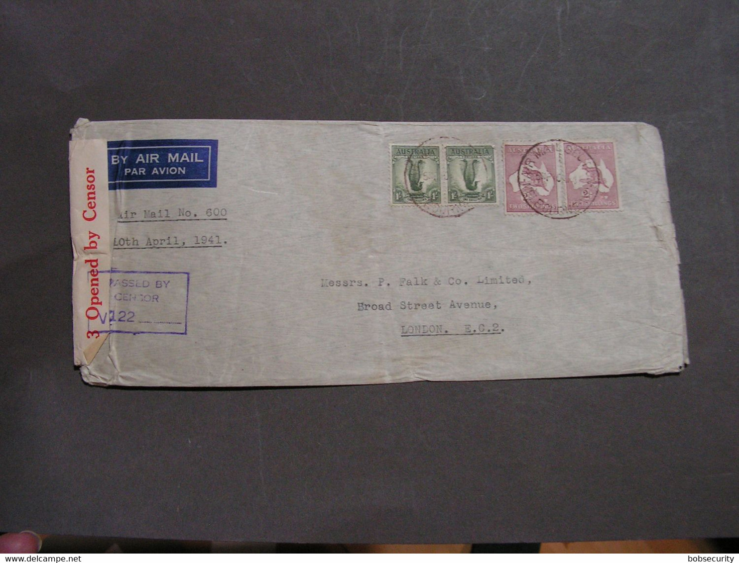 Old Cv. 1941 Melborne To London - Covers & Documents