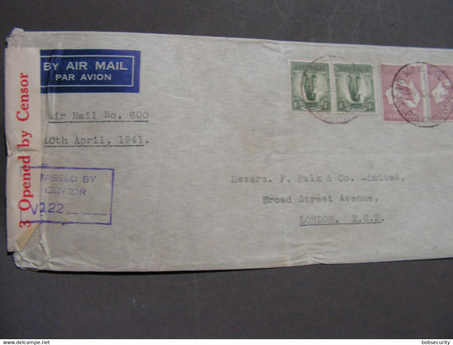 Old Cv. 1941 Melborne To London - Covers & Documents