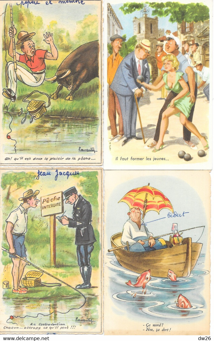 Lot N° 123 - Vrac De 60 Cartes Humoristiques: Humour, Illustrations, Photos Anciennes Et Récentes - 5 - 99 Postales