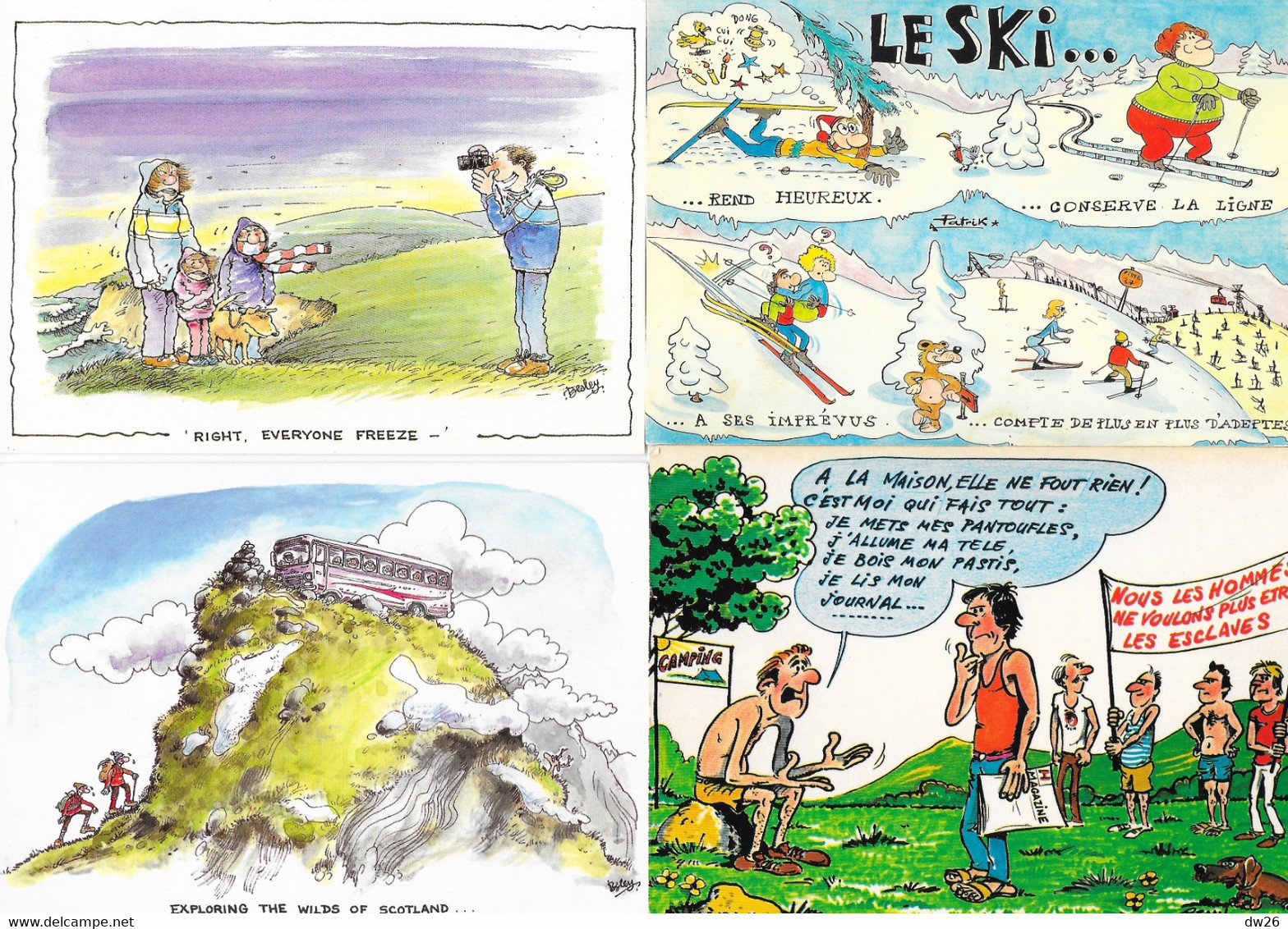 Lot N° 123 - Vrac De 60 Cartes Humoristiques: Humour, Illustrations, Photos Anciennes Et Récentes - 5 - 99 Postales