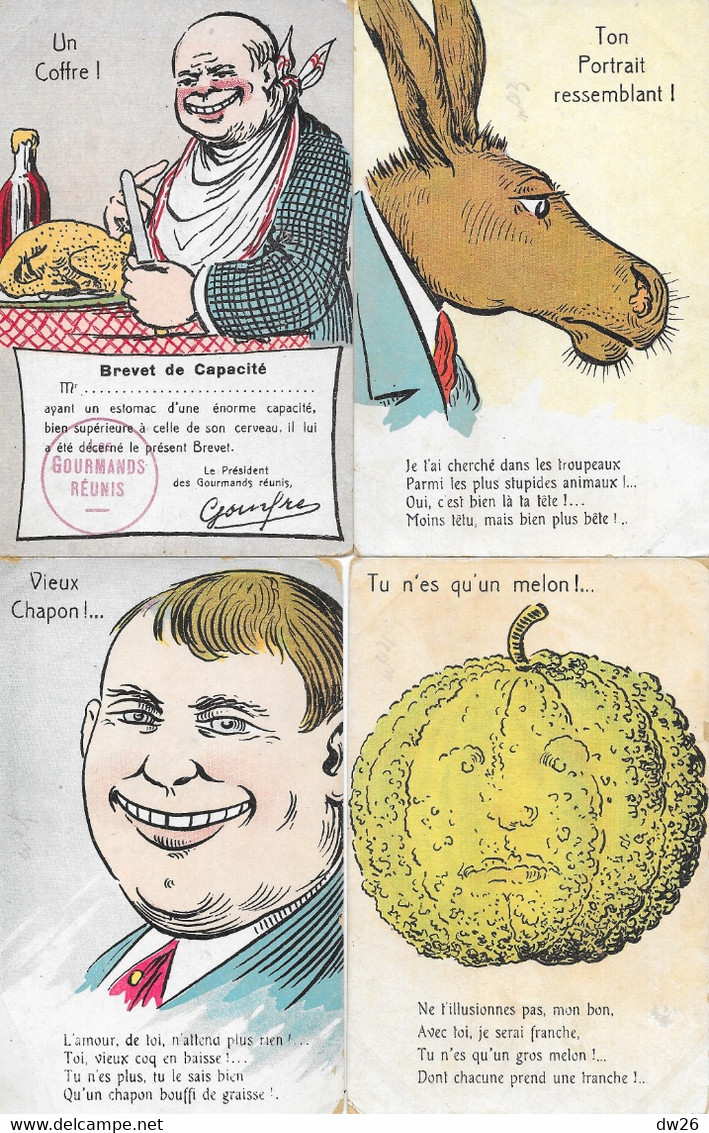 Lot n° 123 - Vrac de 60 cartes humoristiques: Humour, illustrations, photos anciennes et récentes