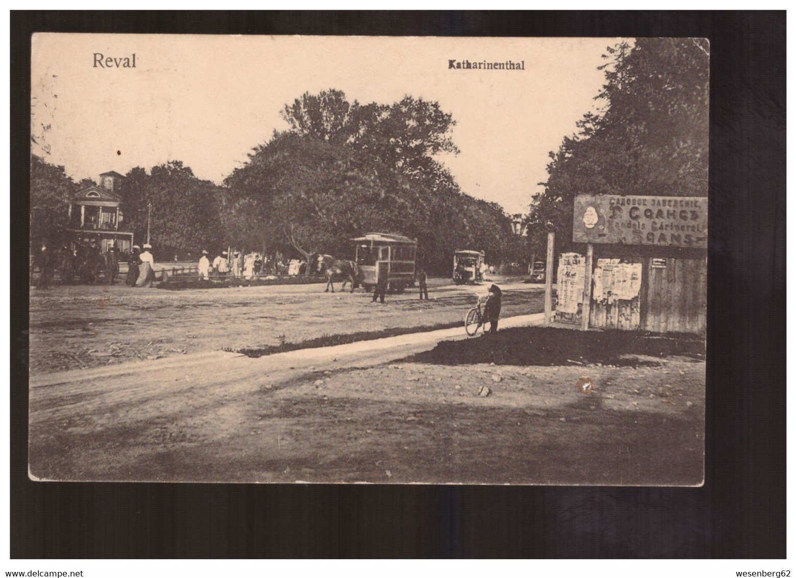 Reval Katharinenthal Horse Tram 1913 Old Postcard (3) - Estonia