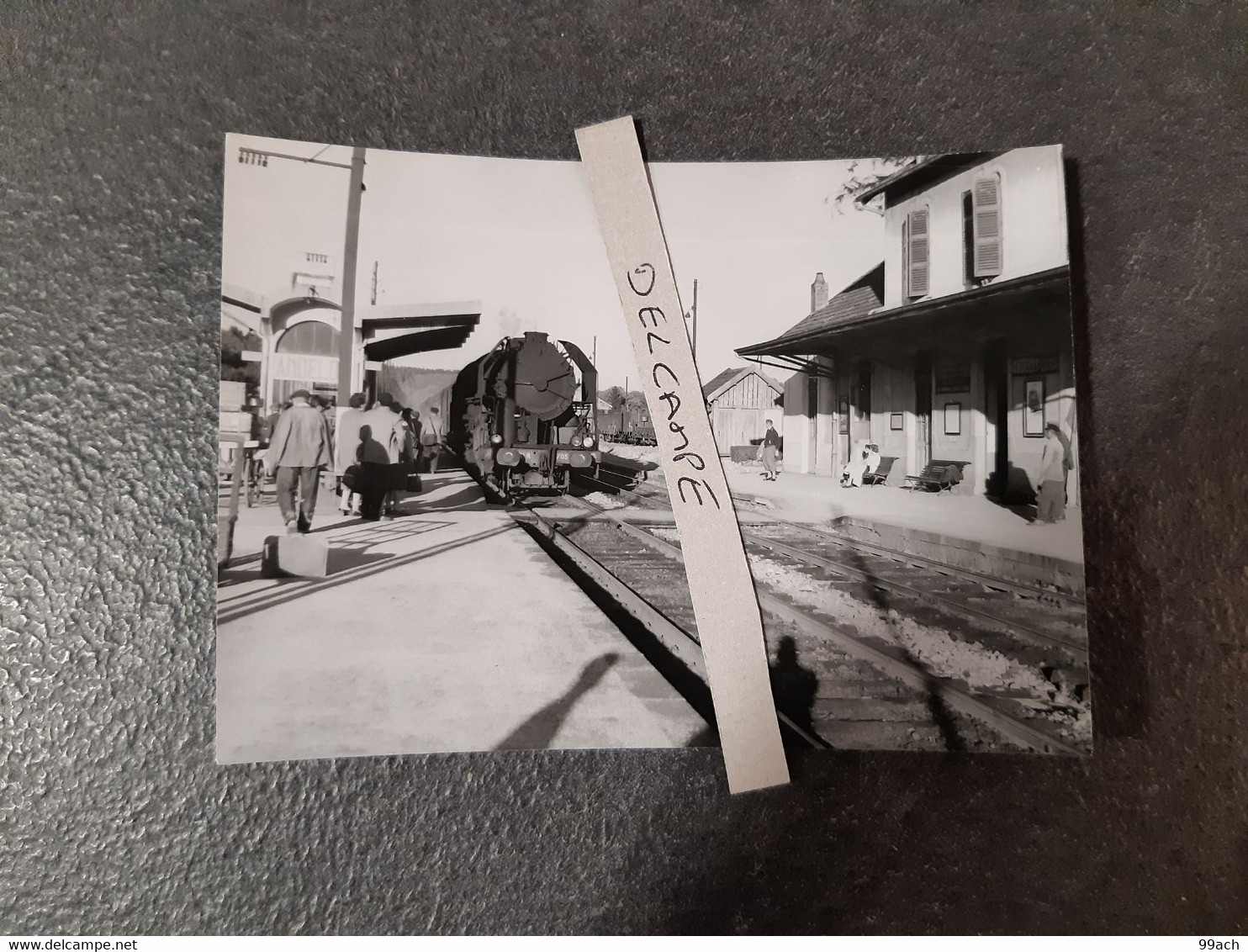 SNCF : Photo Originale J BAZIN : locomotive à Vapeur 141 R En Gare De ANDELOT (52) Le 1er Octobre 1956 - Trains