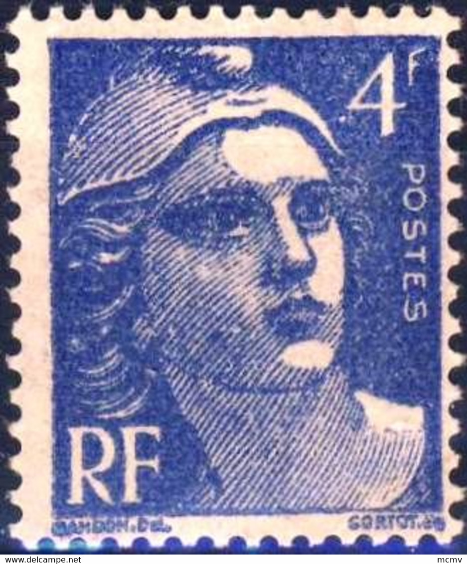 717 Marianne GANDON 4F Bleu  NEUF **   ANNEE 1945 - 1945-54 Marianne De Gandon