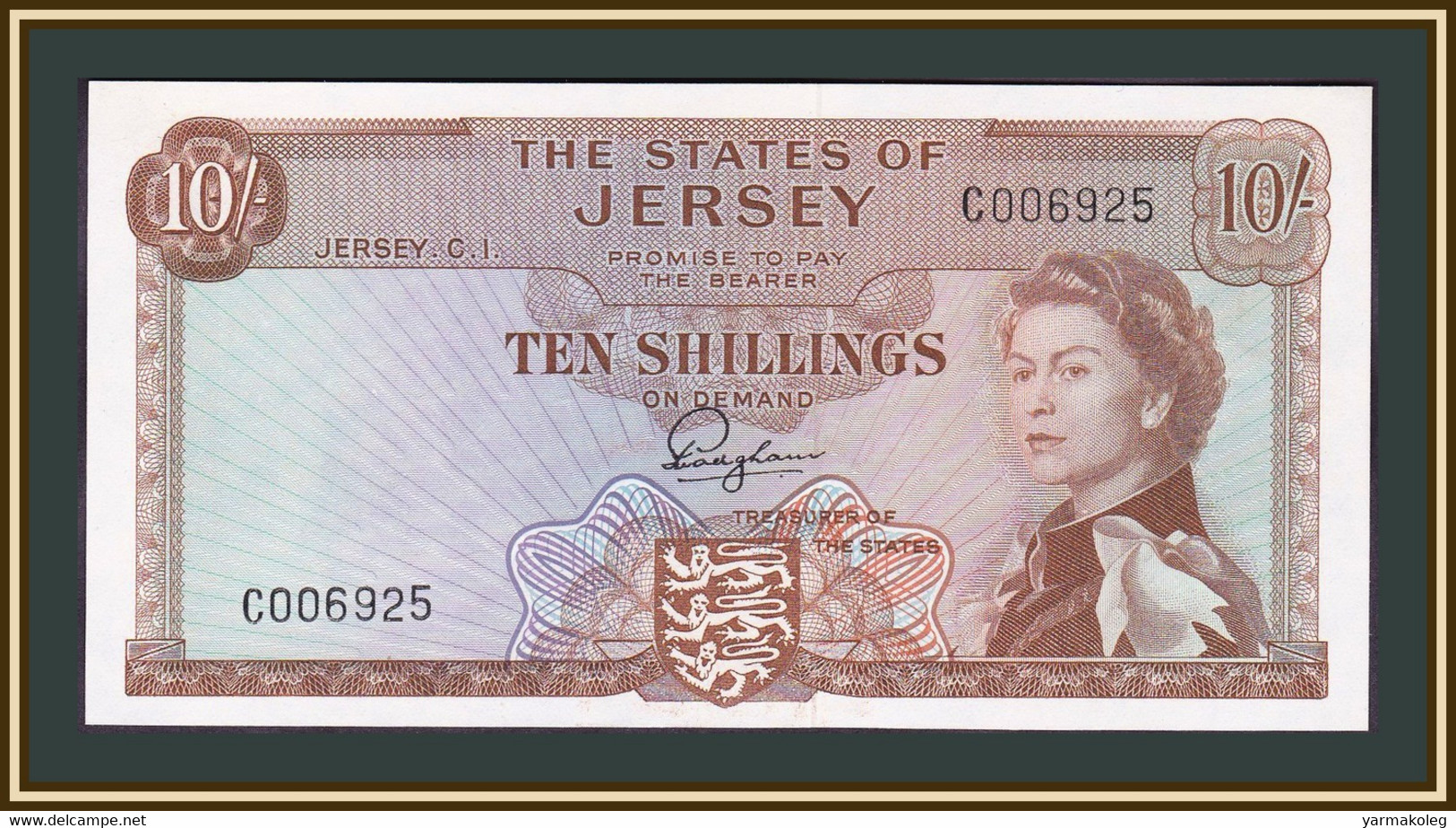 Jersey 10 Shillings 1963 P-7 (7a) UNC - Jersey