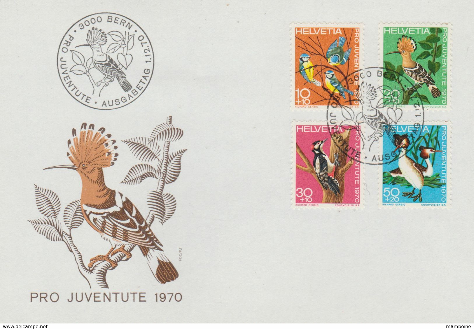 Suisse 1970  N° 868 / 71  Oblitéré  Sur Lettre = Oiseau  1° Jour - Altri & Non Classificati