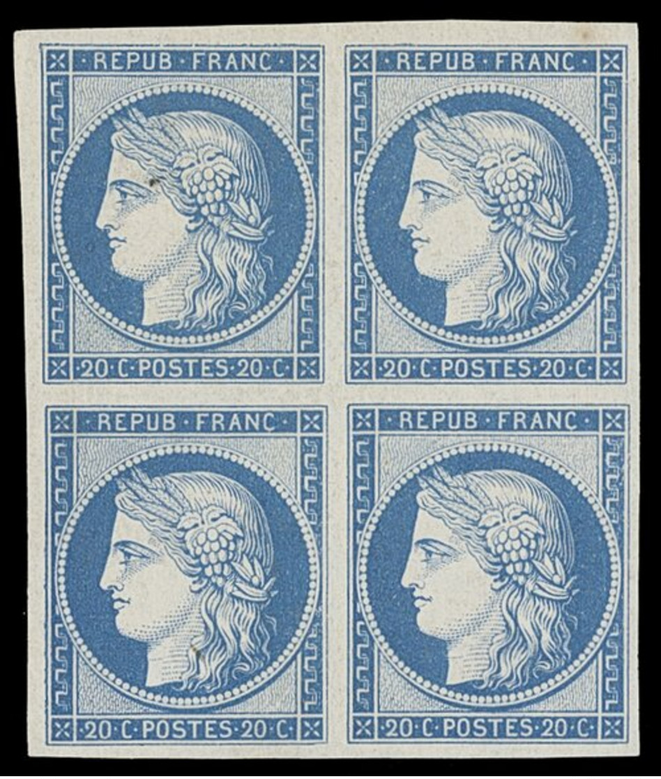 France 1849-52 First Issue 1850 (Jun.) 20c. Dull Blue, Prepared For Use But Not Issued, Block Of Four With Good Margins; - Sin Clasificación