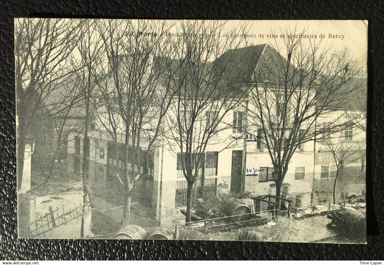 75012 PARIS Inondation 1910 - Les Entrepôts De Vins Et Spiritueux De Bercy - Niveaux De La Crue Datés à La Main... - Paris Flood, 1910