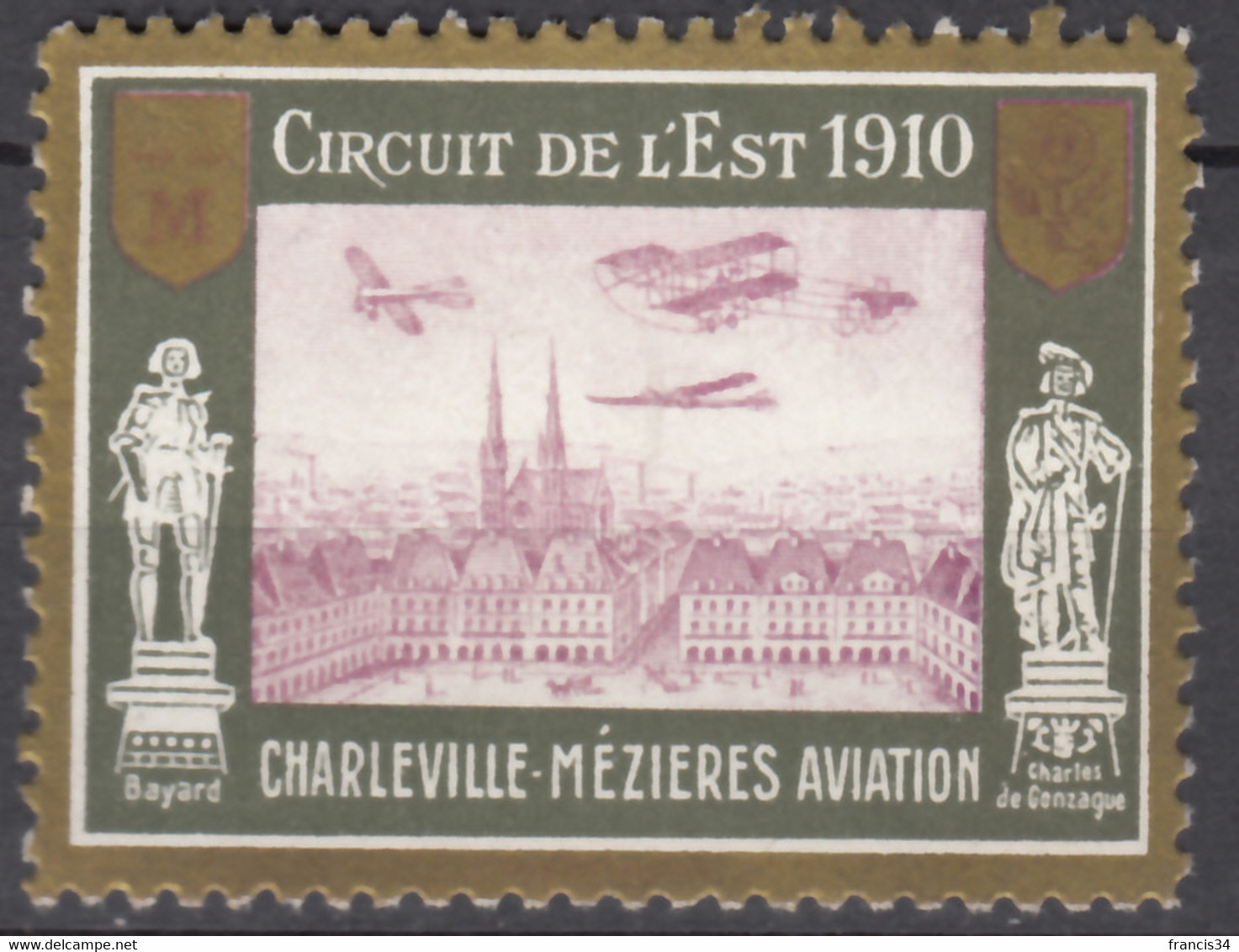 Vignette Circuit De L'Est Charleville Mézières Aviation 1910 - Aviación