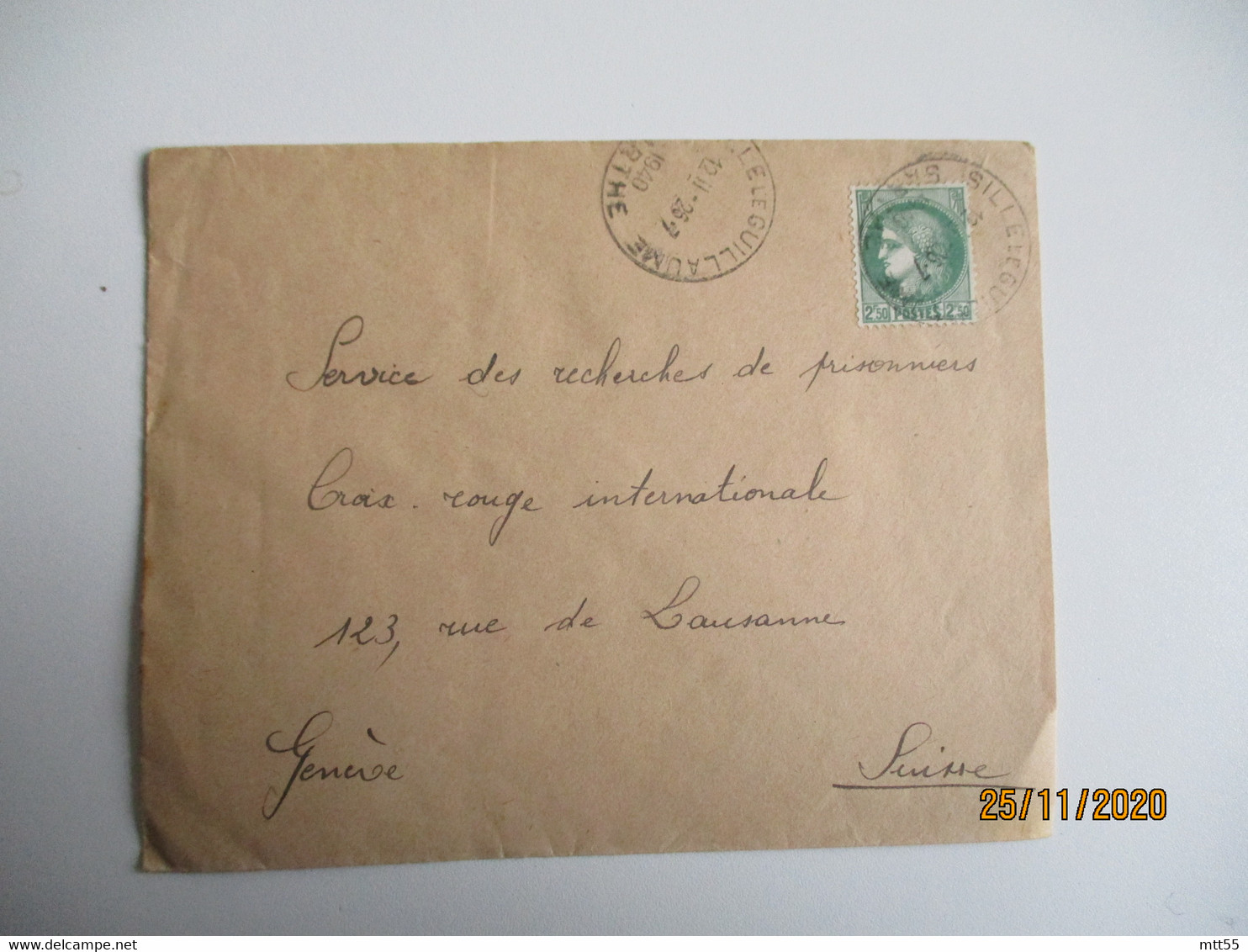 Sille Le Guillaume Horoplan Cachet Horodateur Sur Lettre - 1921-1960: Période Moderne