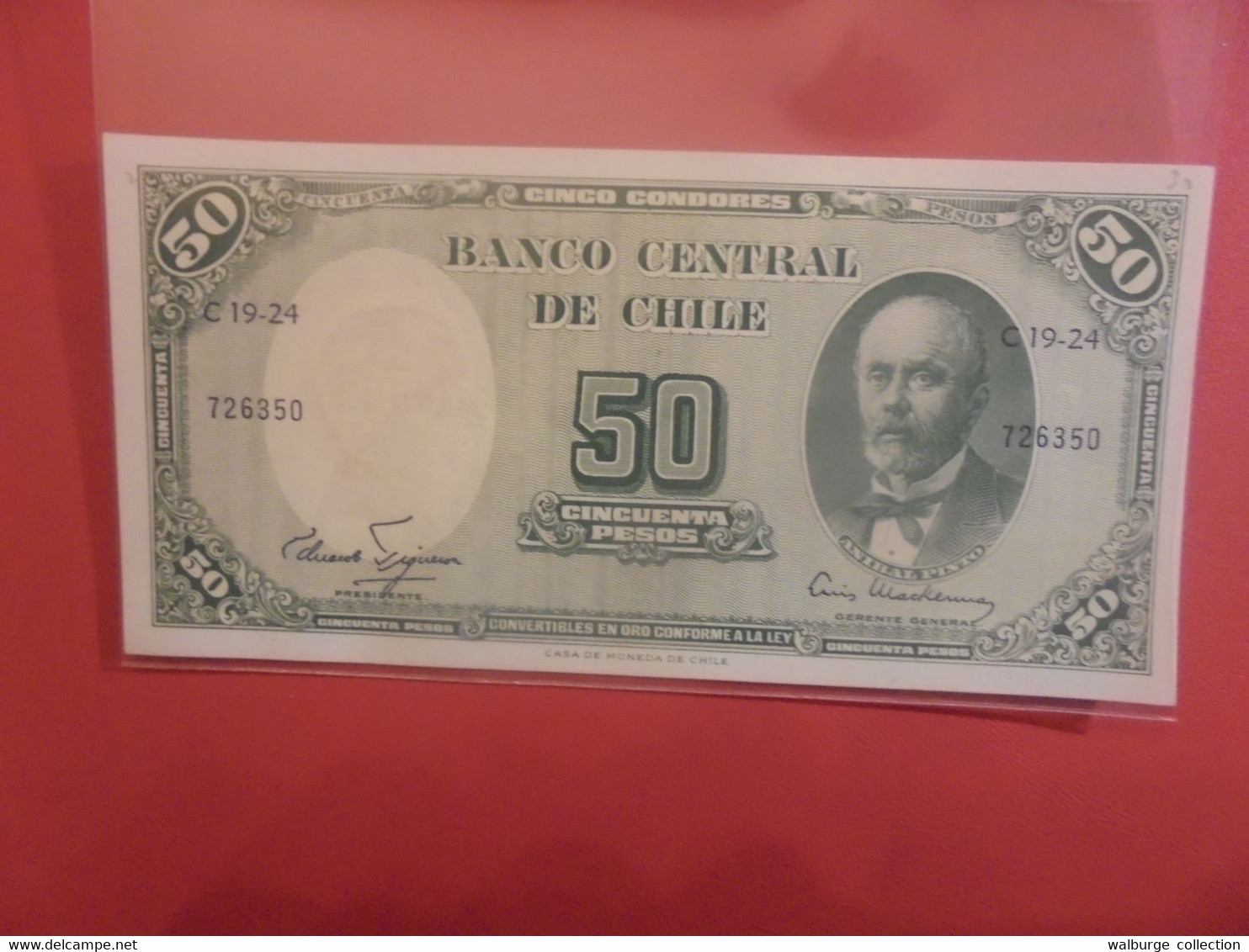 CHILI 50 PESOS/5 CENTIMOS Peu Circuler (B.21) - Chile