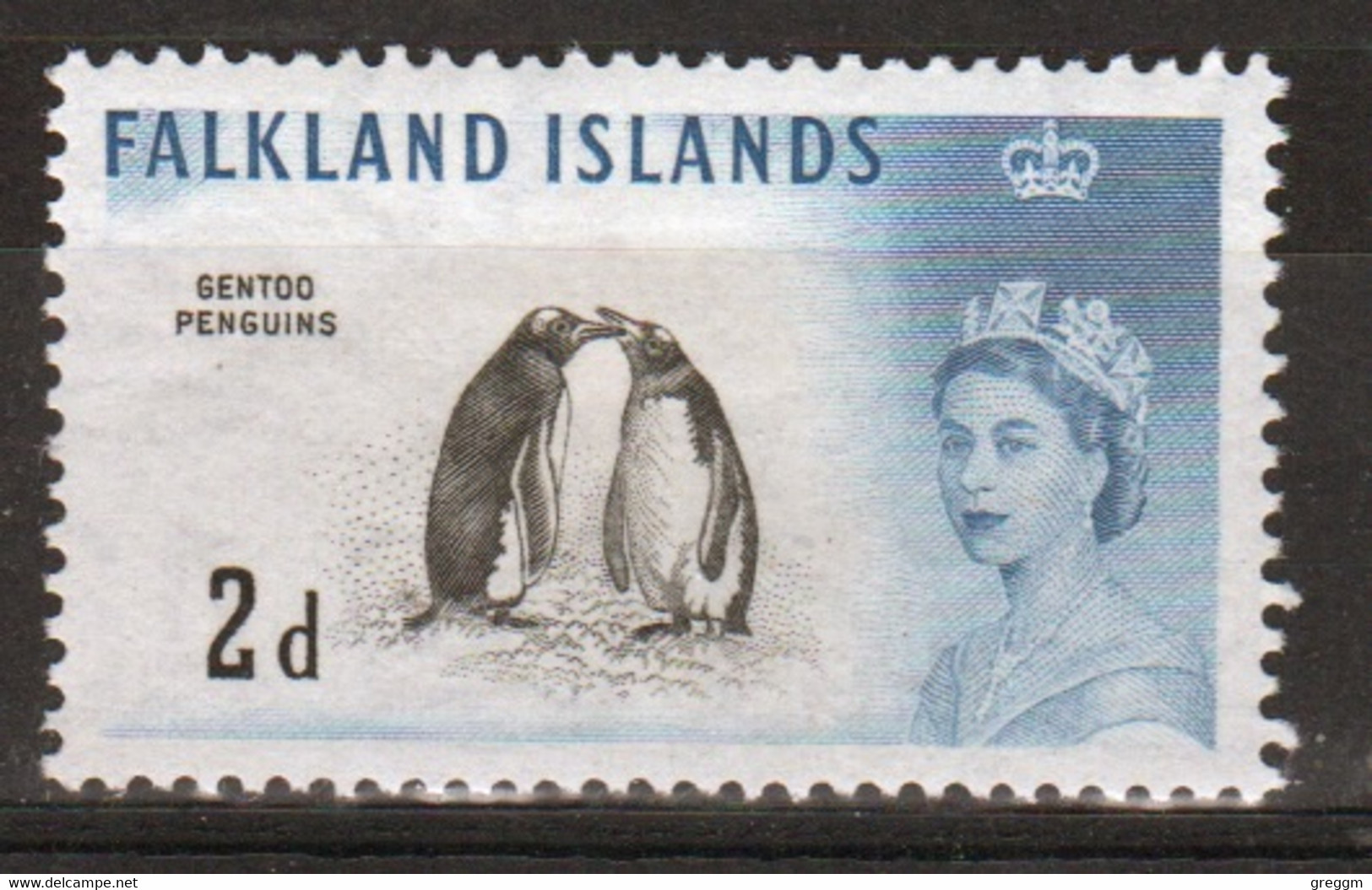 Falkland Islands Queen Elizabeth 1960 2d Stamp From The 1960 Definitive Bird Set. - Falklandeilanden