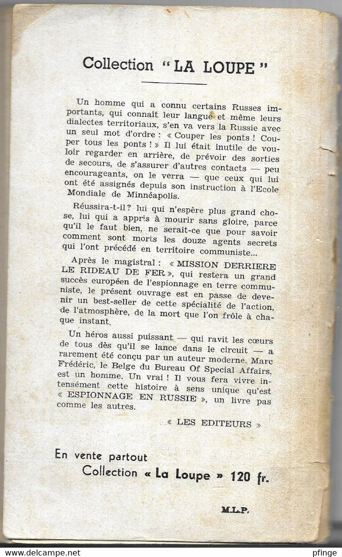 Espionnage En Russie Par Frank Peter Belinda - La Loupe Espionnage N°27 - Old (before 1960)