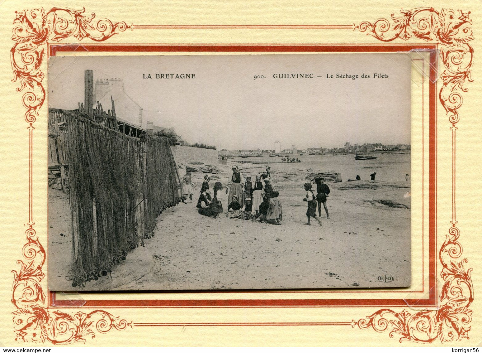 GUILVINEC *** SECHAGE DES FILETS  *** ENFANTS SUR LA PLAGE *** - Guilvinec