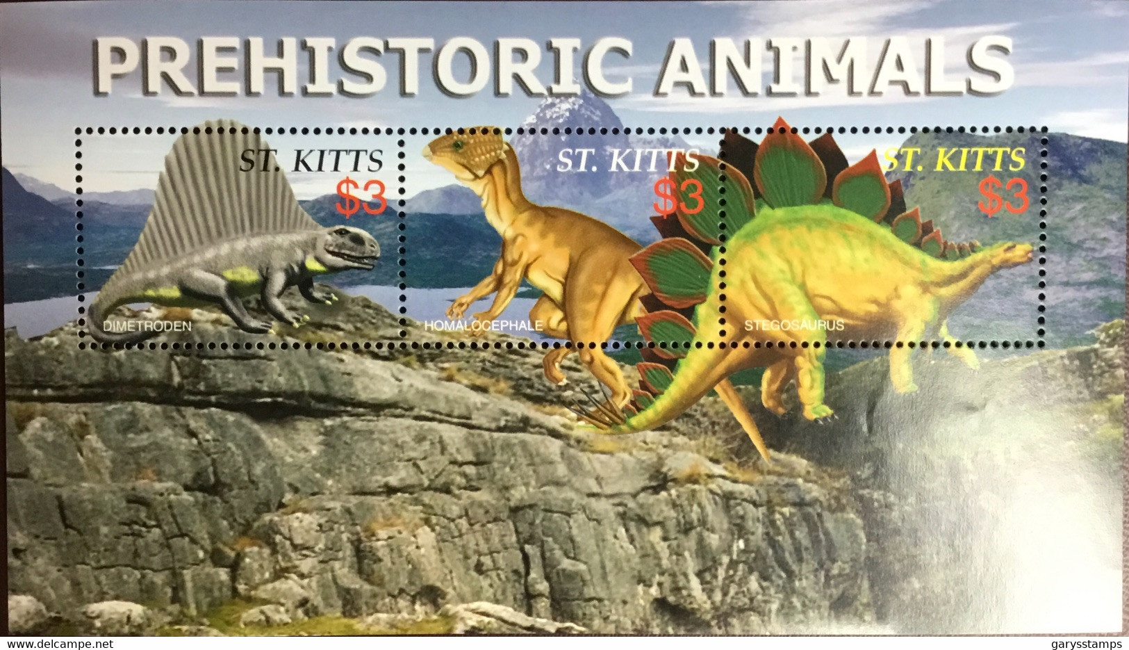 St Kitts 2005 Prehistoric Animals Sheetlet MNH - Prehistorics