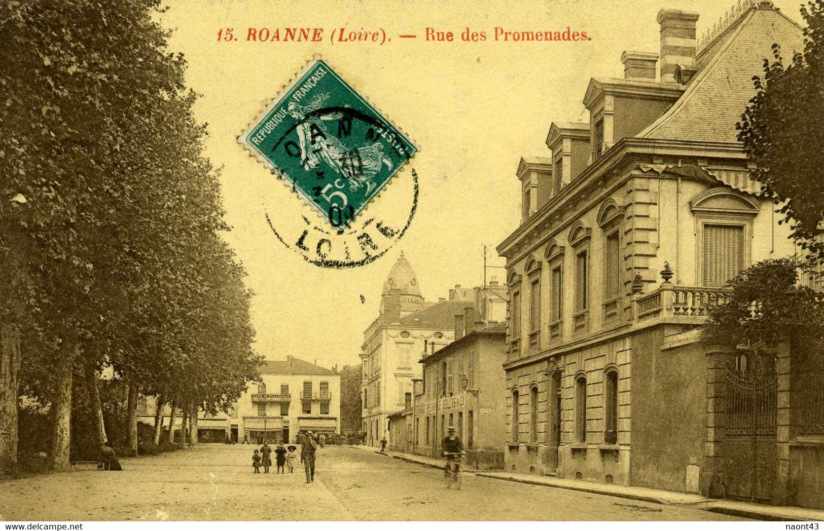 CPA  42 ROANNE Rue Des Promeneurs 1904 - Roanne