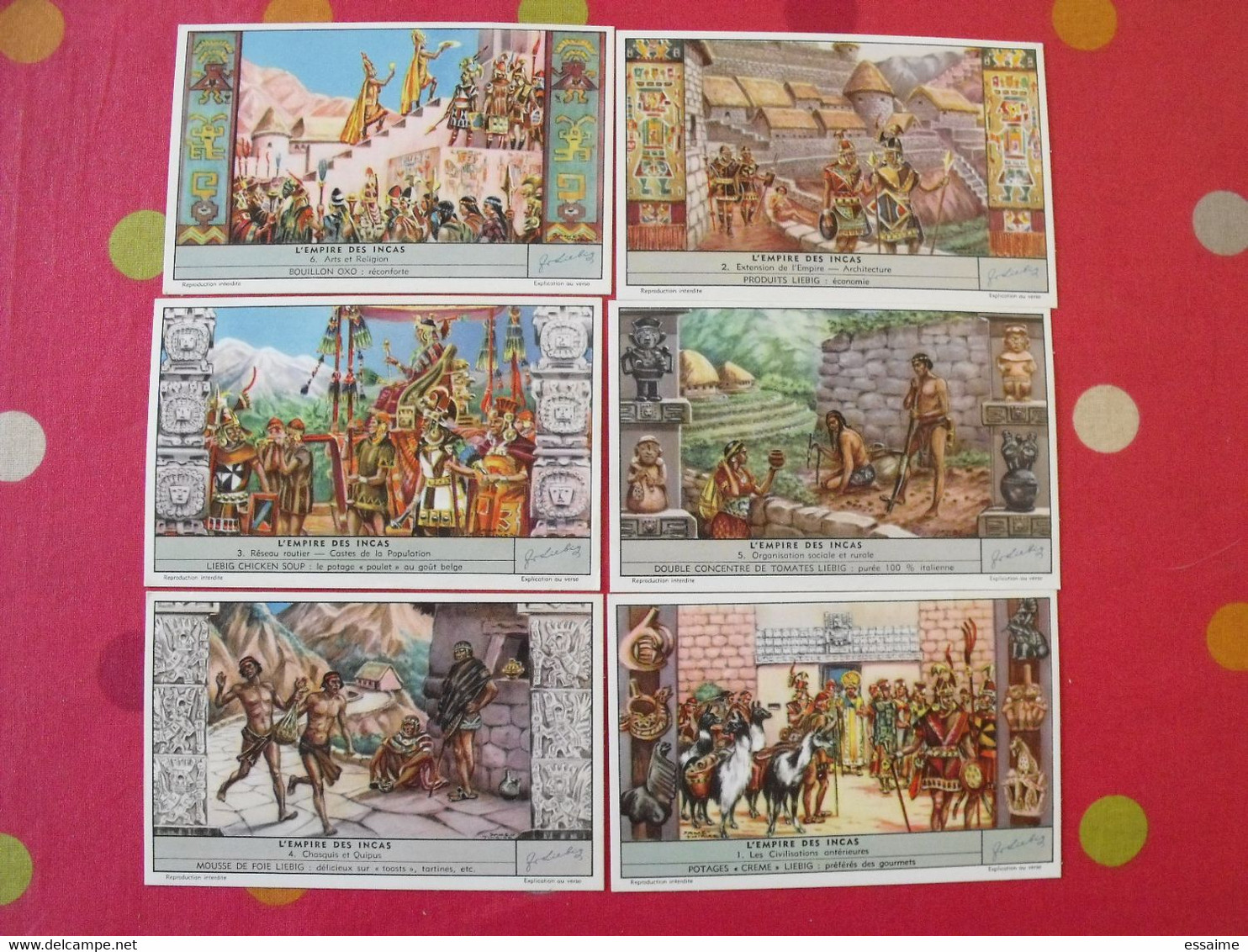 6 Images Chromo Liebig. Chromos. Séries S 1591. L'empire Des Incas. 1954. - Altri & Non Classificati